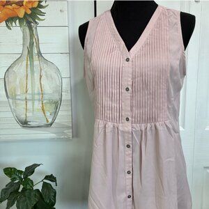 Doe & Rae Satin Pleated Sleeveless Blouse